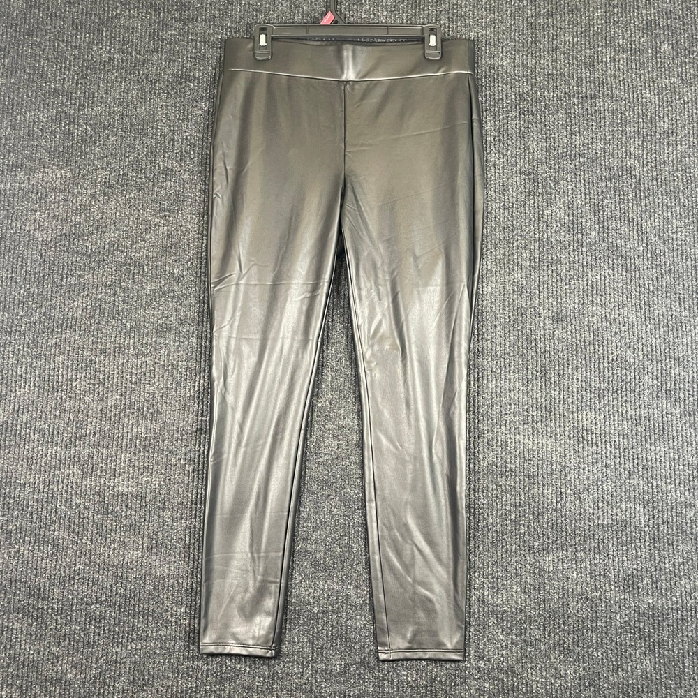 Loft Black Faux Leather Leggings Womens Size M High Rise Stretch Pants 591880